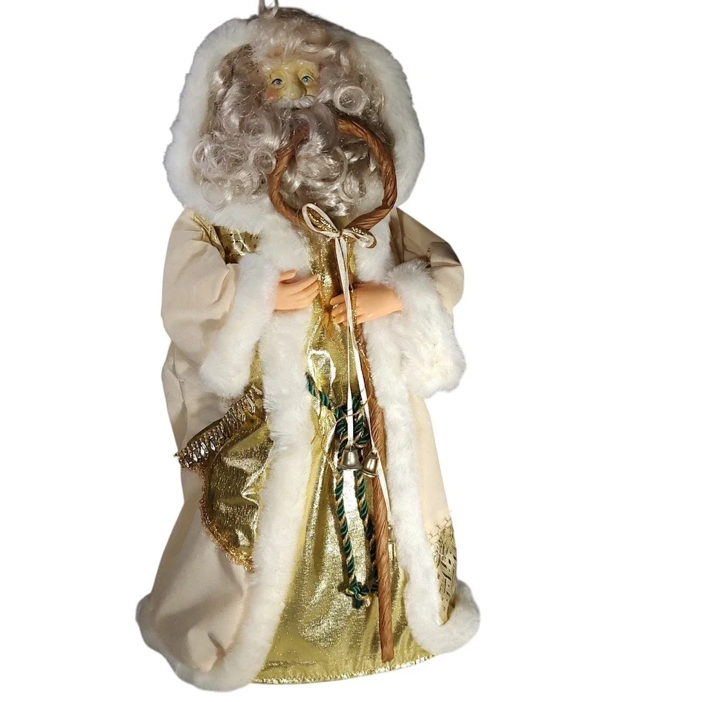 Vintage Old World Tree Topper Santa Claus‎ Father Christmas Nineteen Inch White